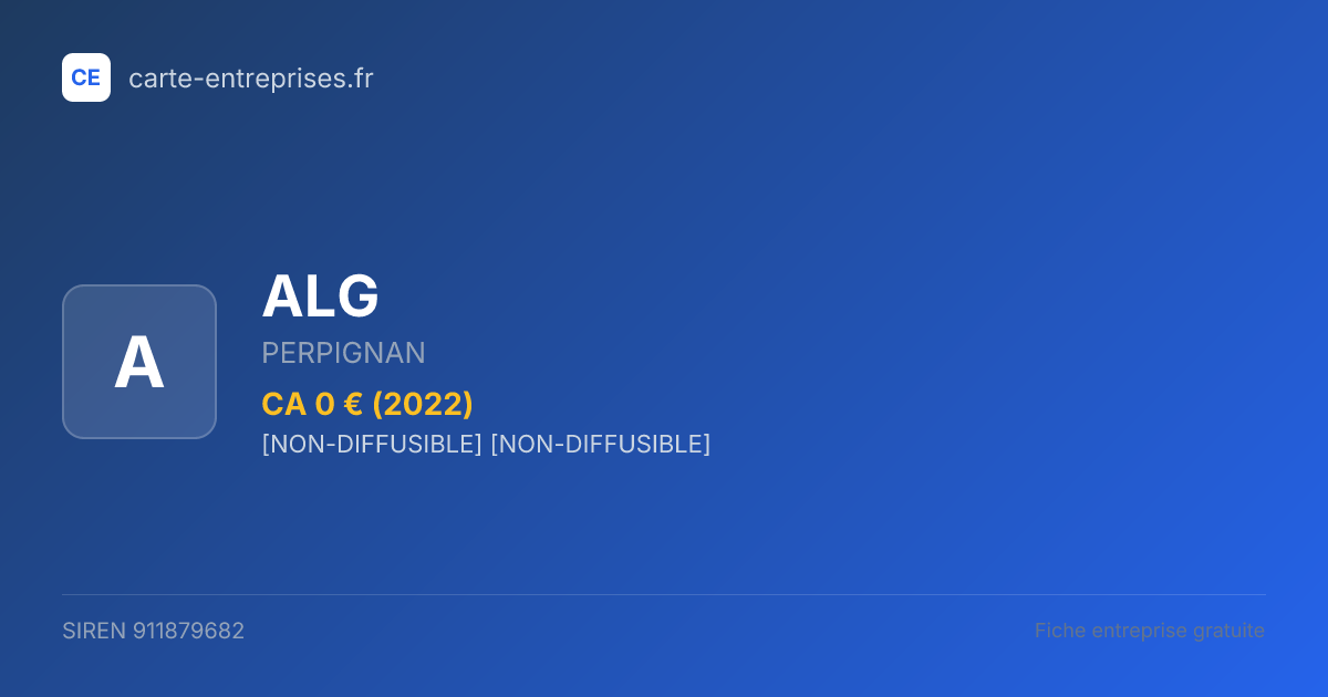 ALG — 911879682 — fiche entreprise