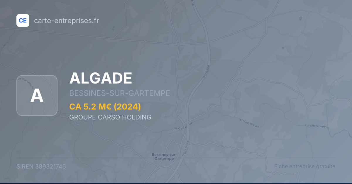 ALGADE — 389321746 — fiche entreprise