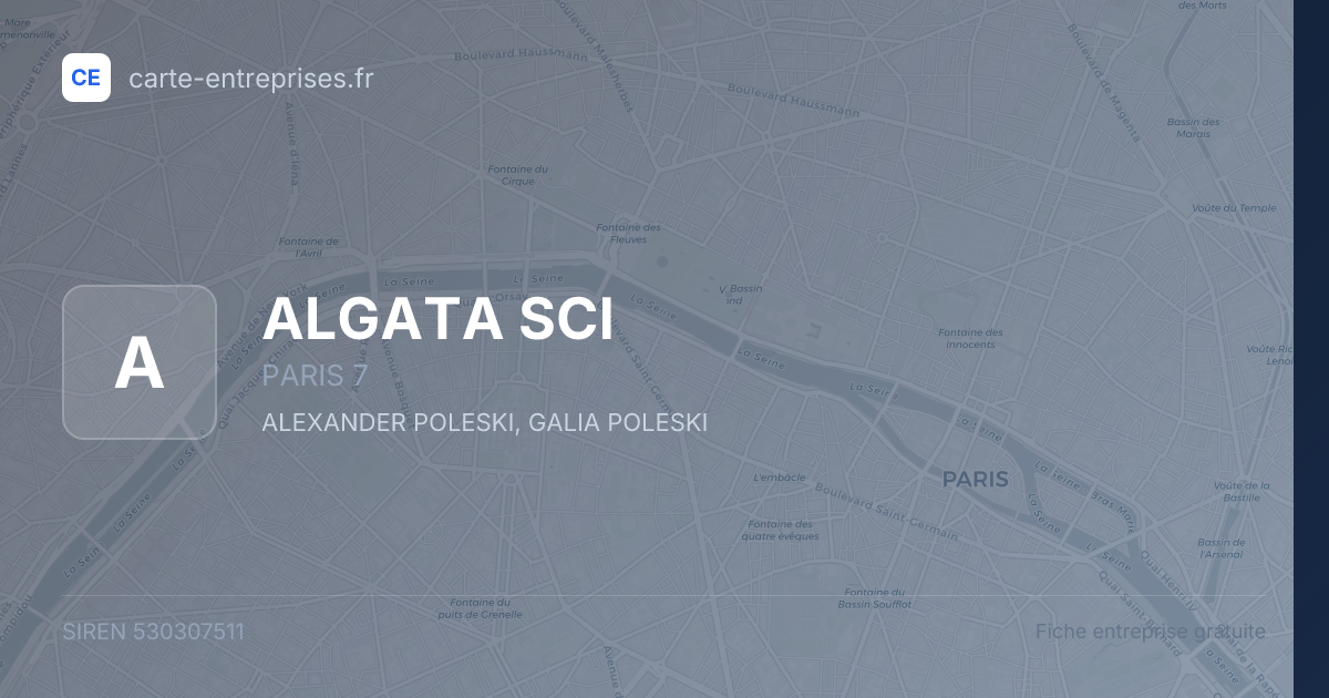 ALGATA SCI — 530307511 — fiche entreprise