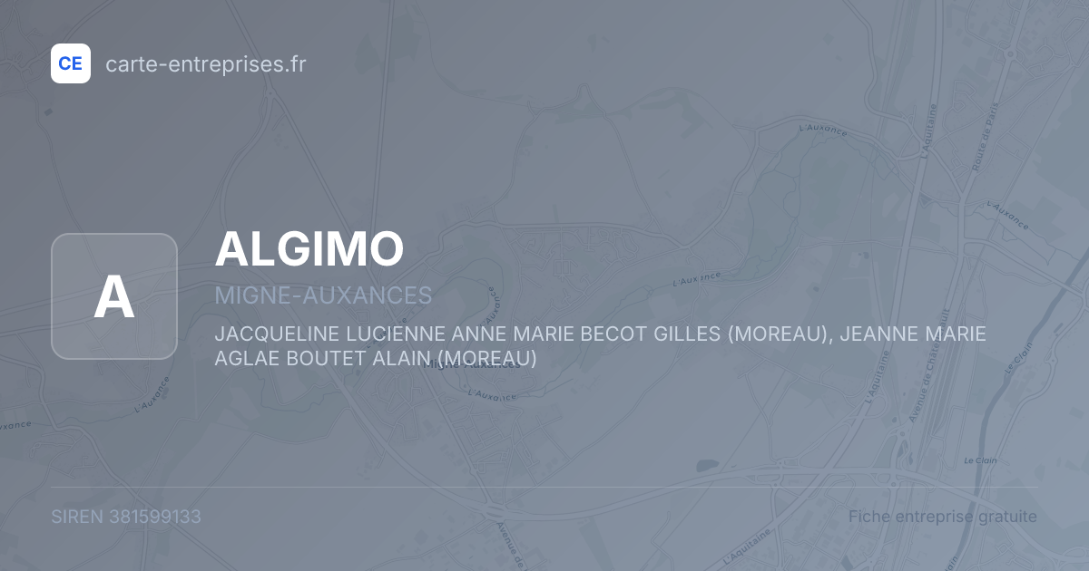 ALGIMO — 381599133 — fiche entreprise