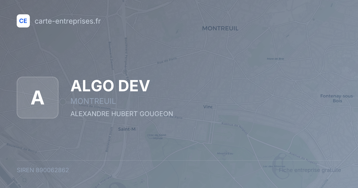 ALGO DEV — 890062862 — fiche entreprise