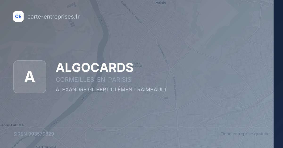 ALGOCARDS — 993570829 — fiche entreprise