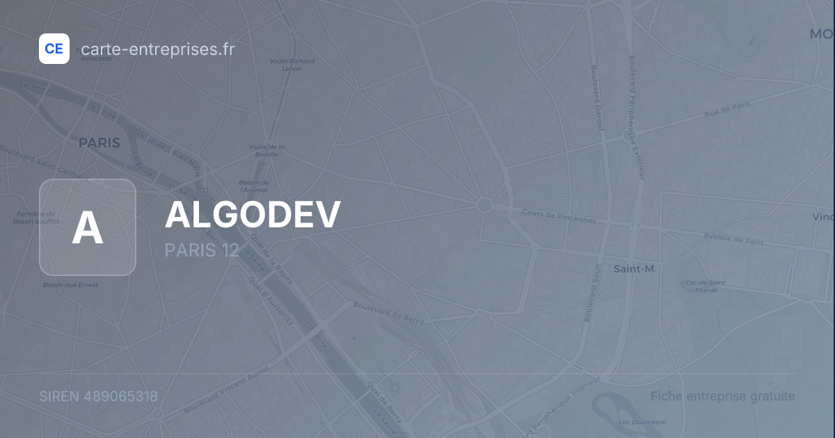 ALGODEV — 489065318 — fiche entreprise