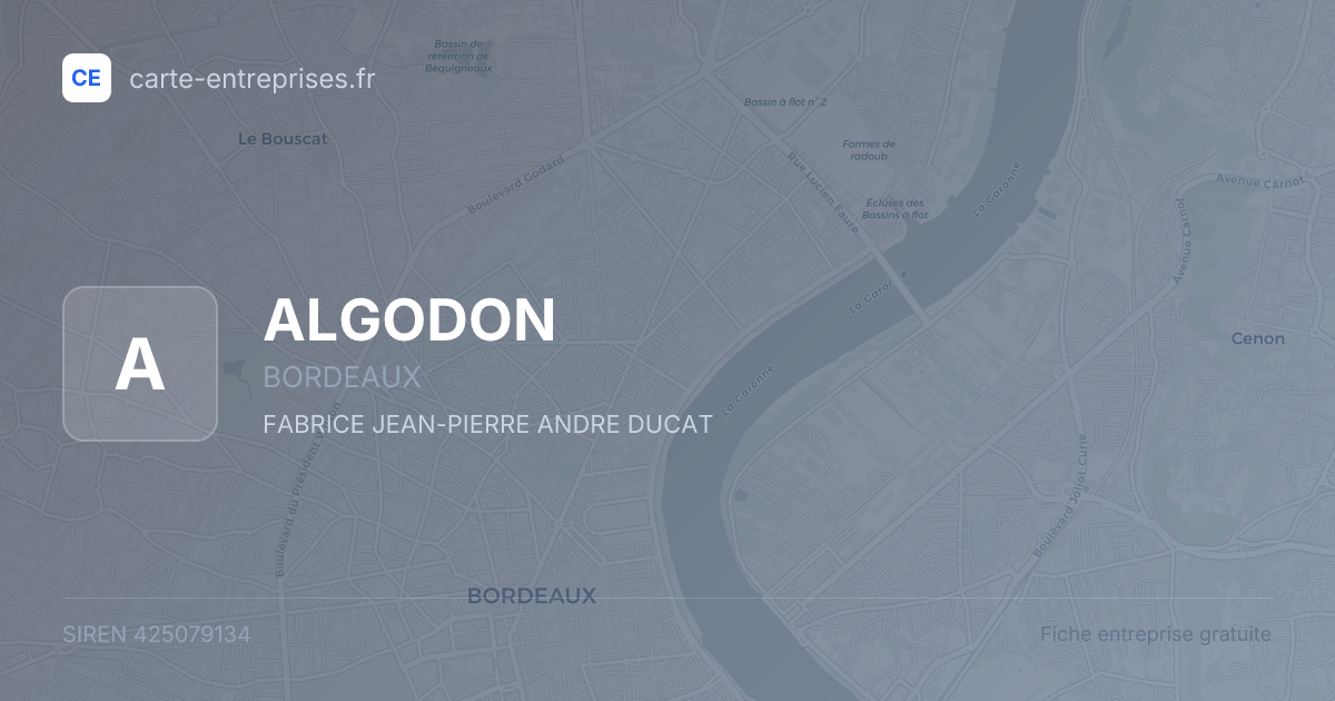 ALGODON — 425079134 — fiche entreprise