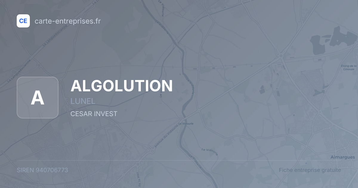 ALGOLUTION — 940706773 — fiche entreprise