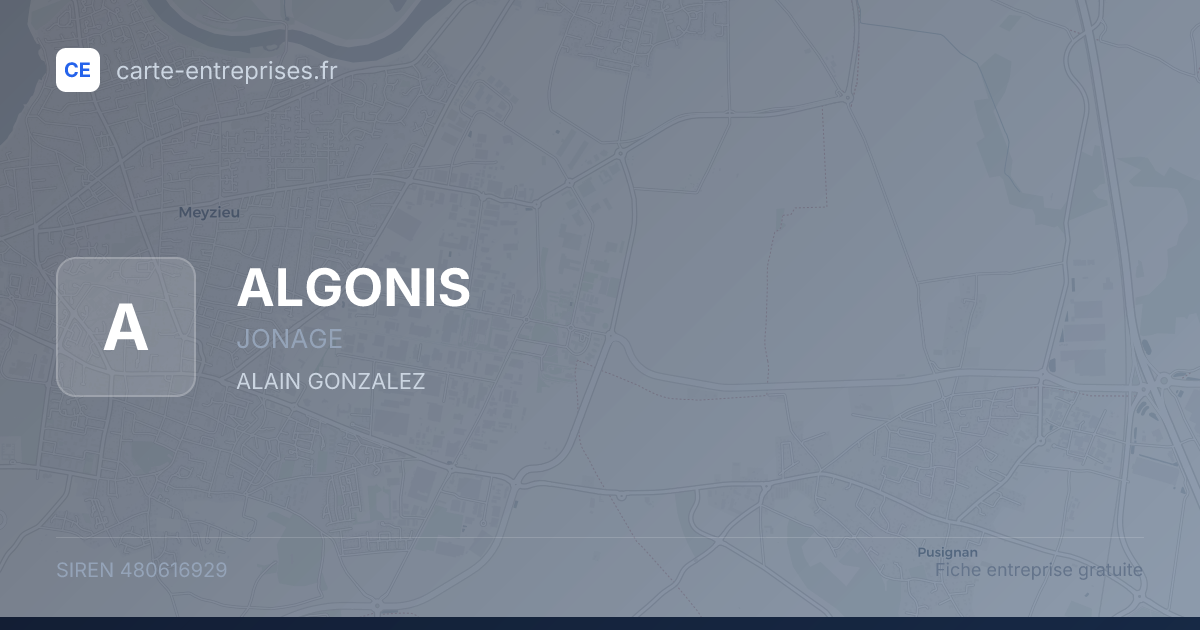 ALGONIS — 480616929 — fiche entreprise