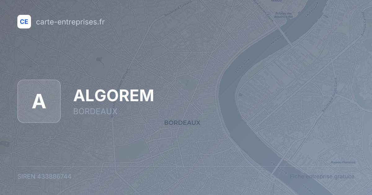 ALGOREM — 433886744 — fiche entreprise