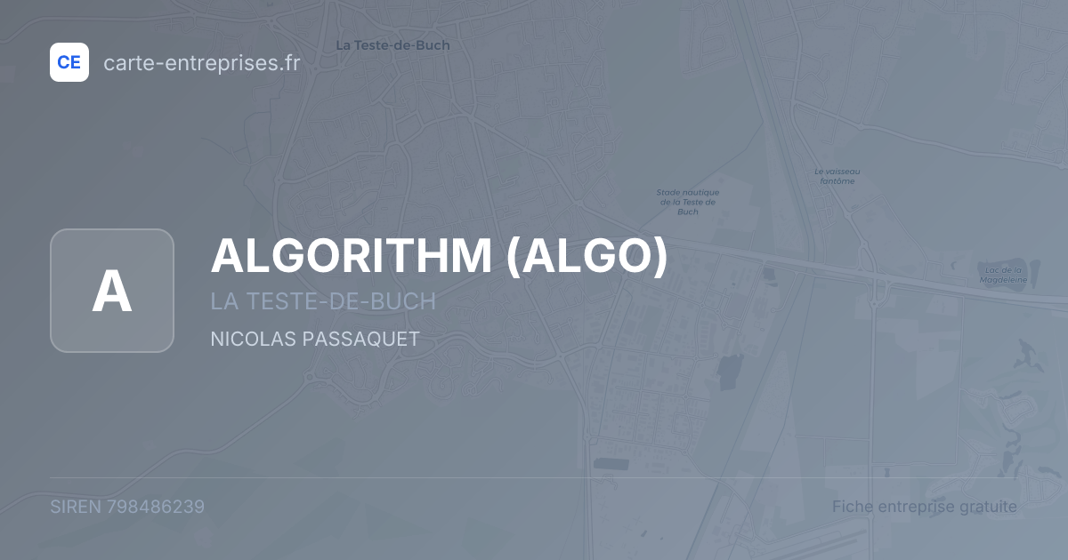 ALGORITHM (ALGO) — 798486239 — fiche entreprise