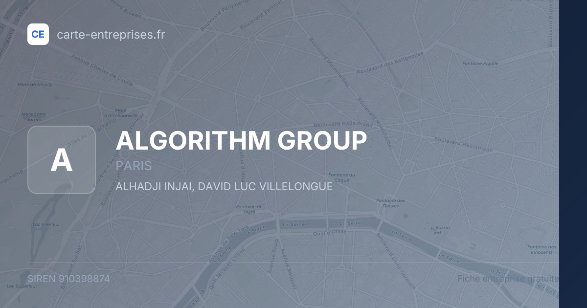 ALGORITHM GROUP — 910398874 — fiche entreprise