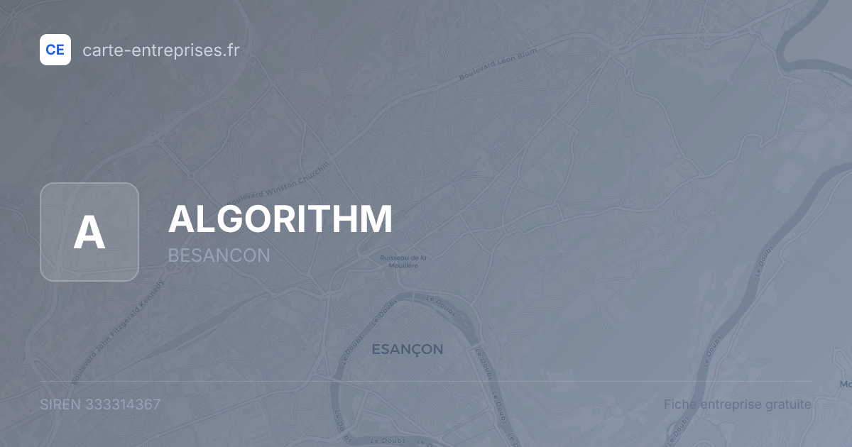ALGORITHM — 333314367 — fiche entreprise