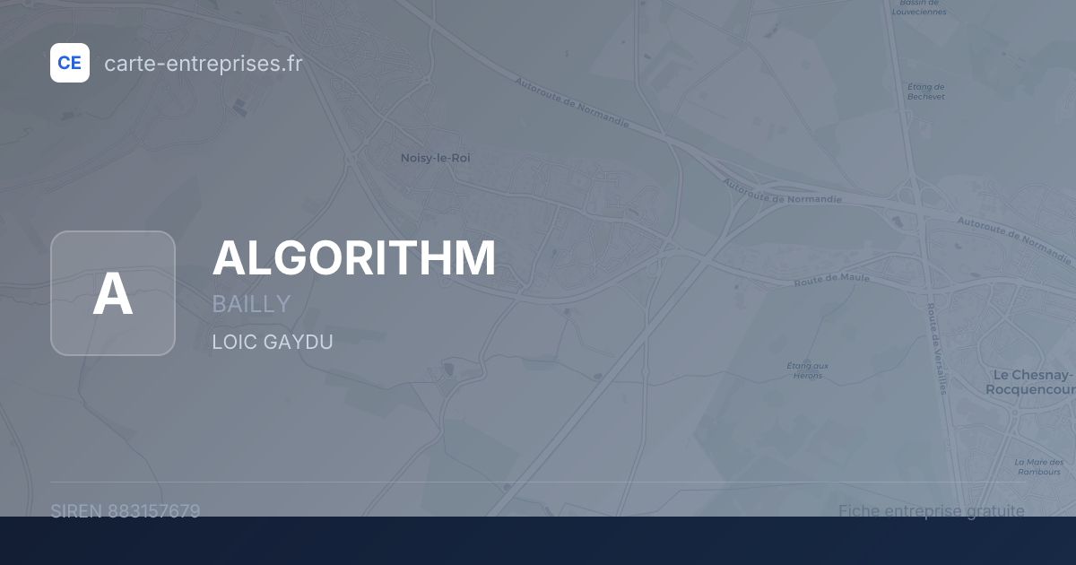 ALGORITHM — 883157679 — fiche entreprise