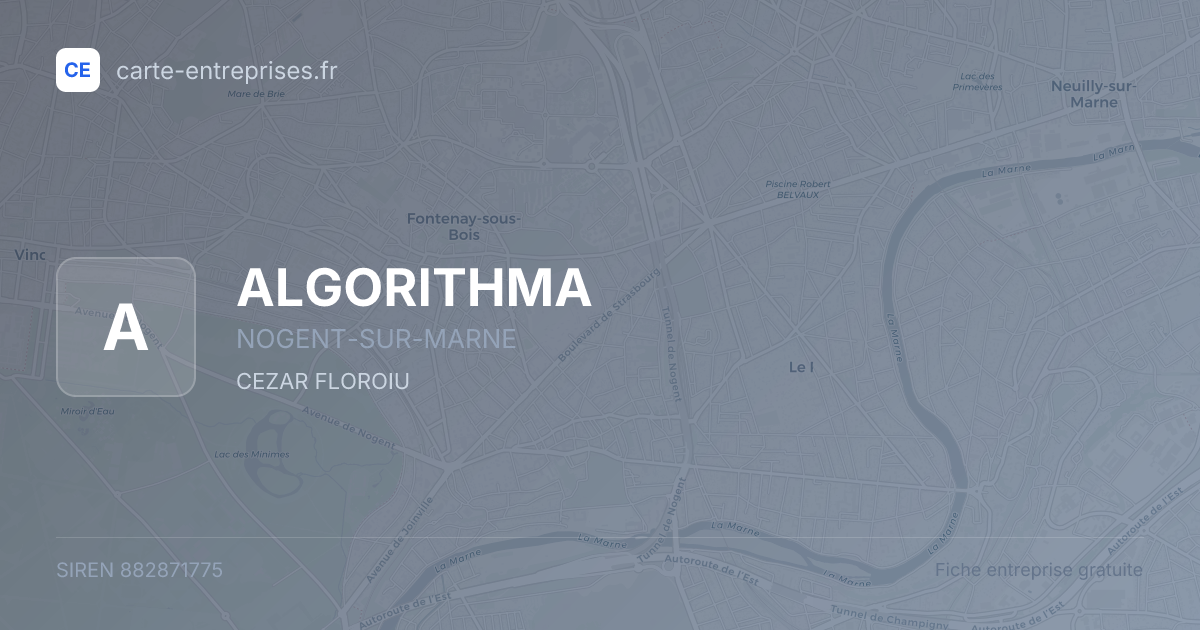 ALGORITHMA — 882871775 — fiche entreprise