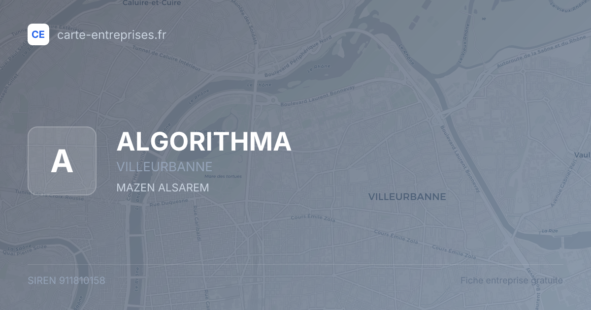 ALGORITHMA — 911810158 — fiche entreprise