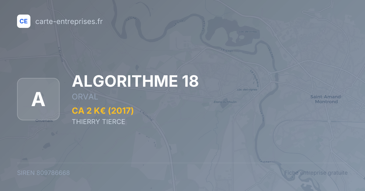 ALGORITHME 18 — 809786668 — fiche entreprise