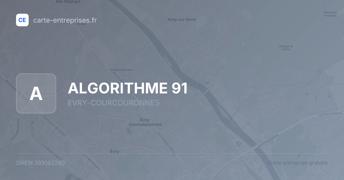 ALGORITHME 91 — 381062280 — fiche entreprise