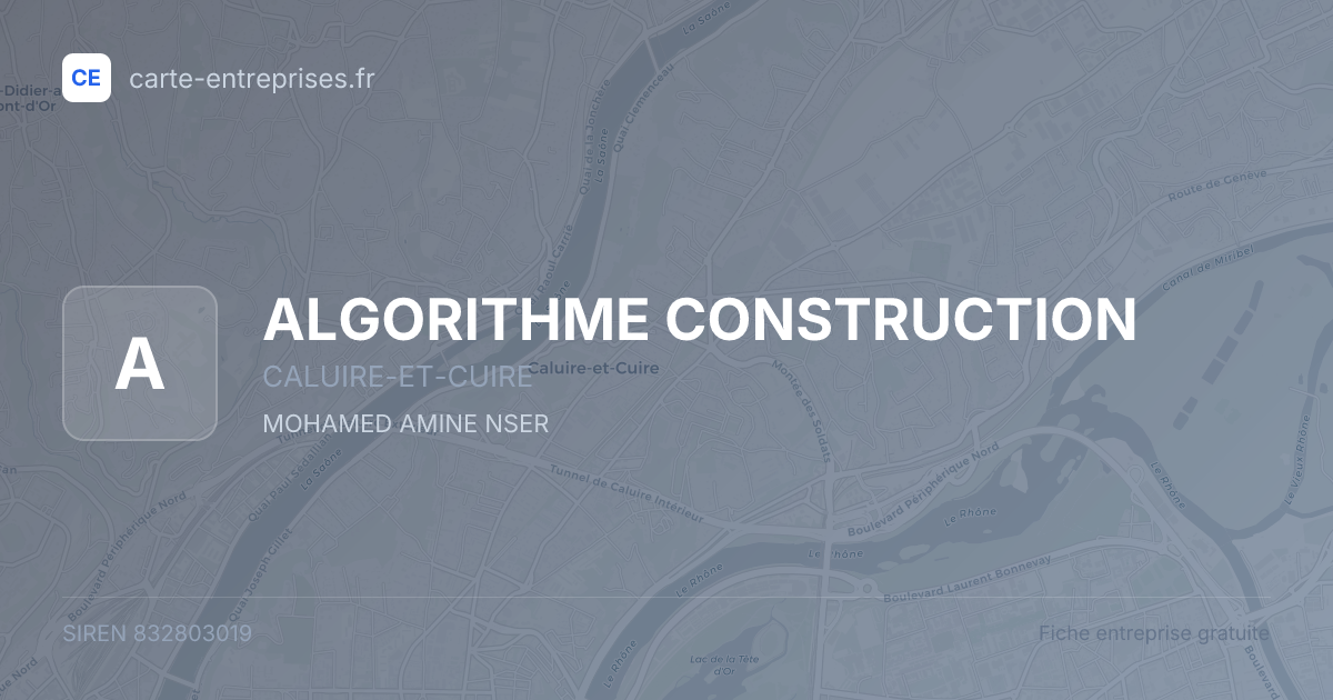 ALGORITHME CONSTRUCTION — 832803019 — fiche entreprise