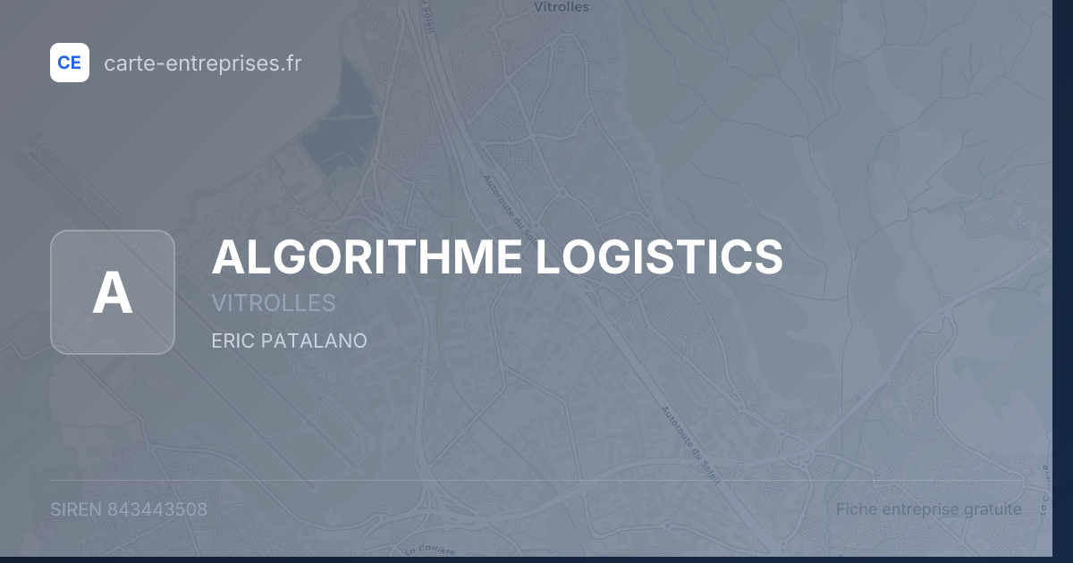 ALGORITHME LOGISTICS — 843443508 — fiche entreprise