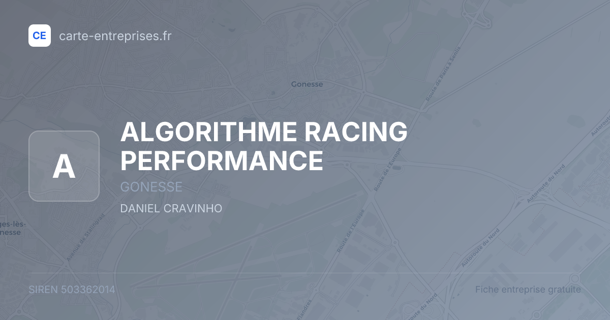 ALGORITHME RACING PERFORMANCE — 503362014 — fiche entreprise