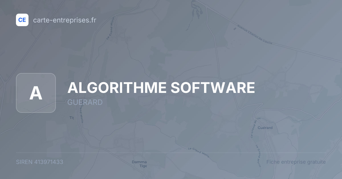 ALGORITHME SOFTWARE — 413971433 — fiche entreprise