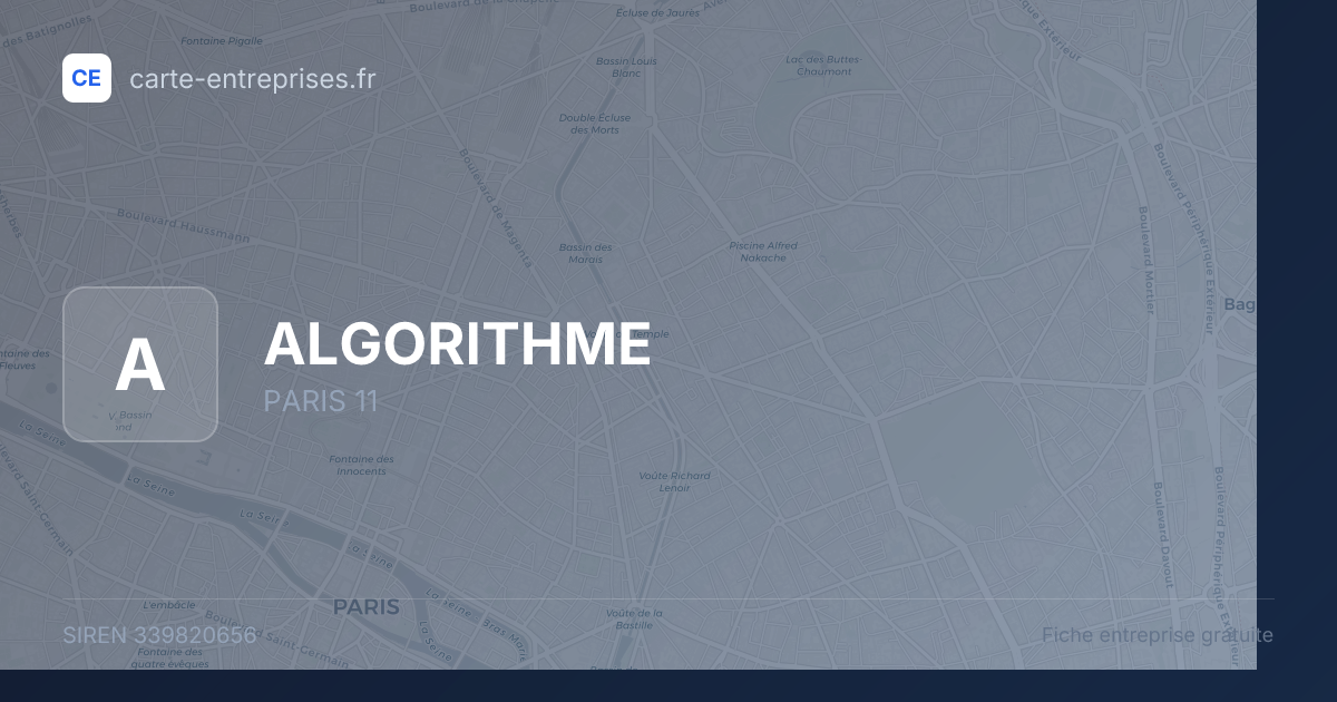 ALGORITHME — 339820656 — fiche entreprise