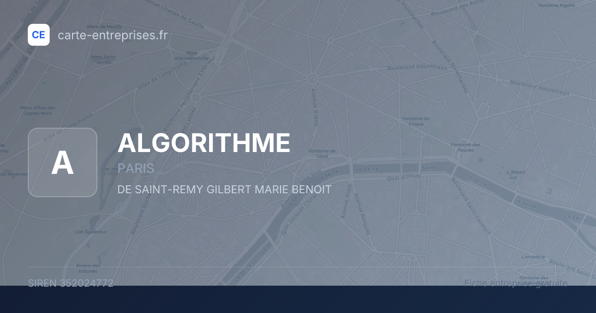 ALGORITHME — 352024772 — fiche entreprise