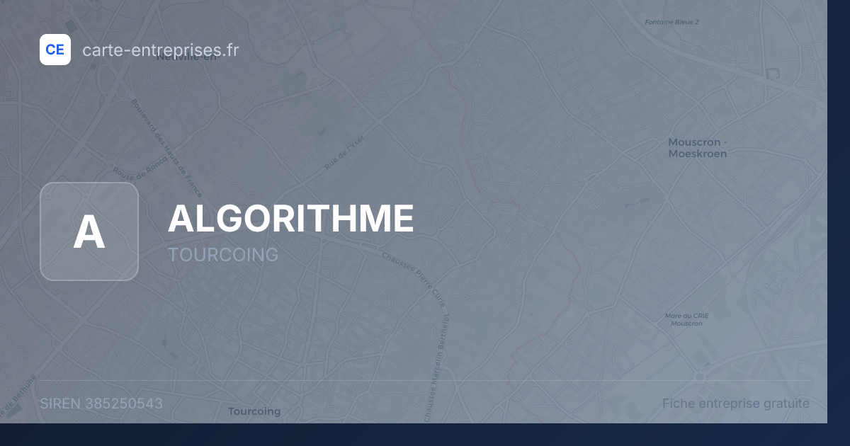ALGORITHME — 385250543 — fiche entreprise