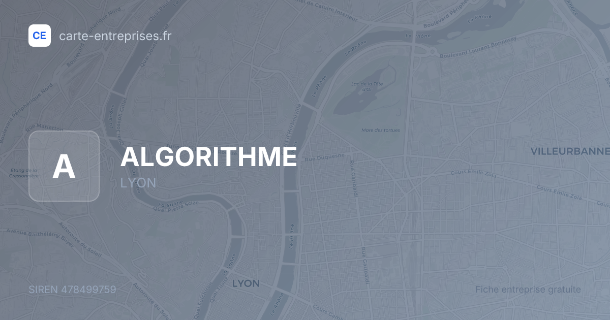 ALGORITHME — 478499759 — fiche entreprise