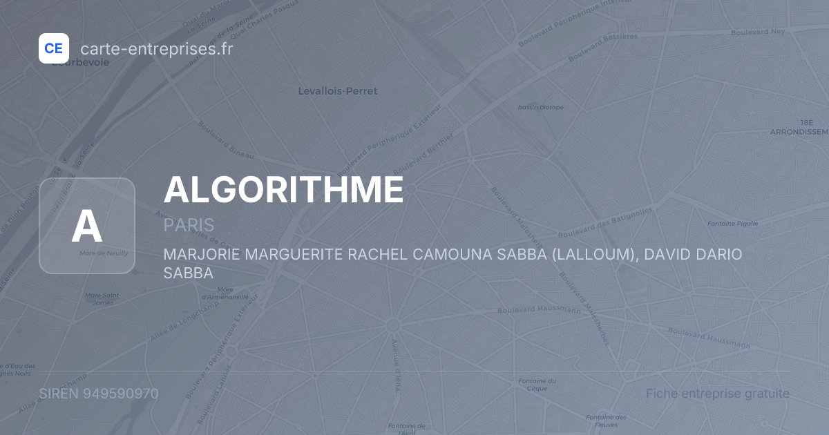 ALGORITHME — 949590970 — fiche entreprise