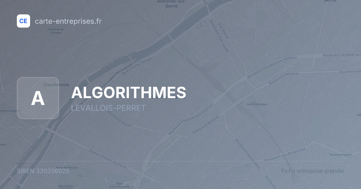 ALGORITHMES — 330336025 — fiche entreprise