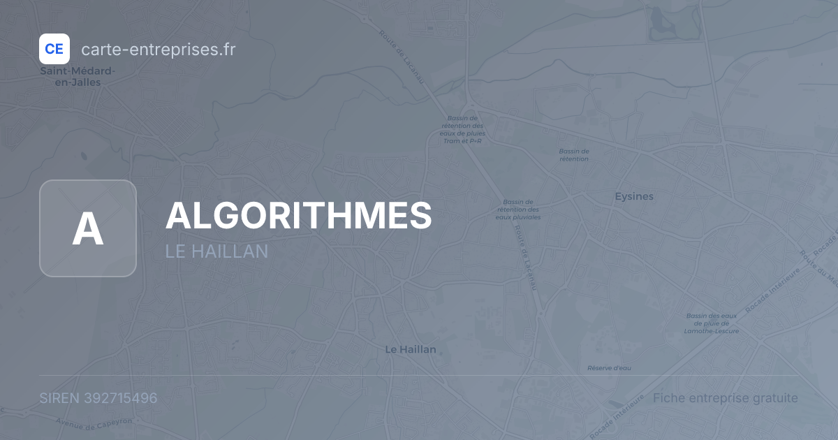 ALGORITHMES — 392715496 — fiche entreprise