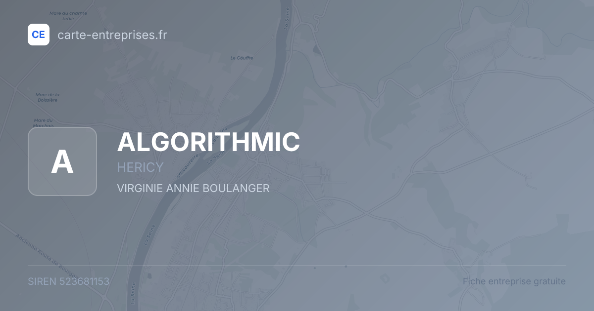 ALGORITHMIC — 523681153 — fiche entreprise