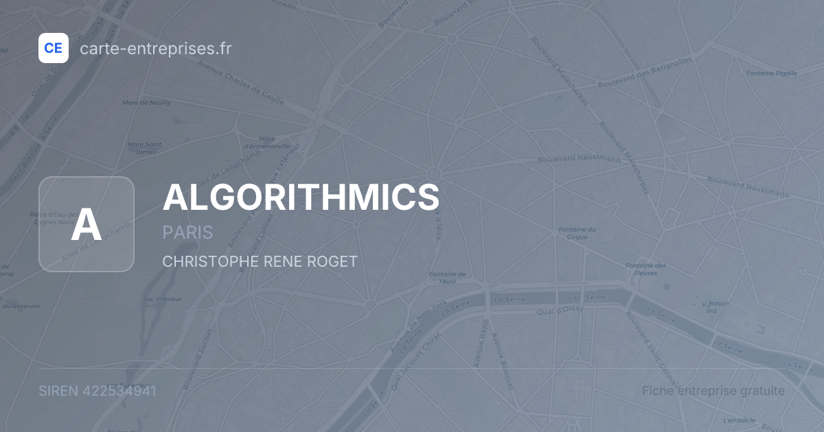ALGORITHMICS — 422534941 — fiche entreprise
