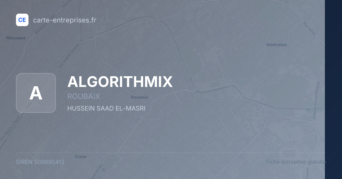 ALGORITHMIX — 509895413 — fiche entreprise