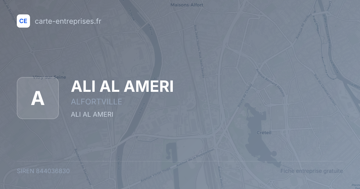 ALI AL AMERI — 844036830 — fiche entreprise