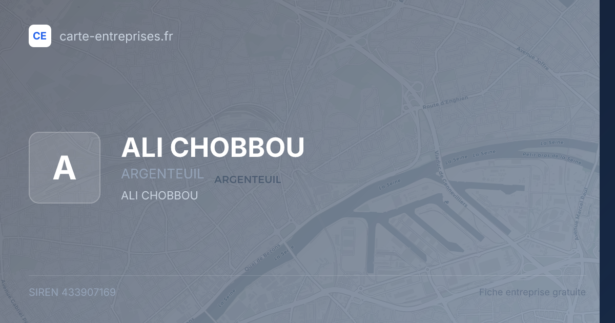 ALI CHOBBOU — 433907169 — fiche entreprise
