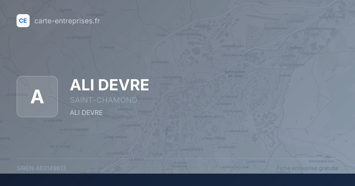 ALI DEVRE — 483149613 — fiche entreprise