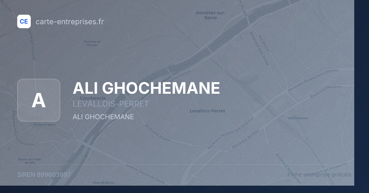 ALI GHOCHEMANE — 899603997 — fiche entreprise