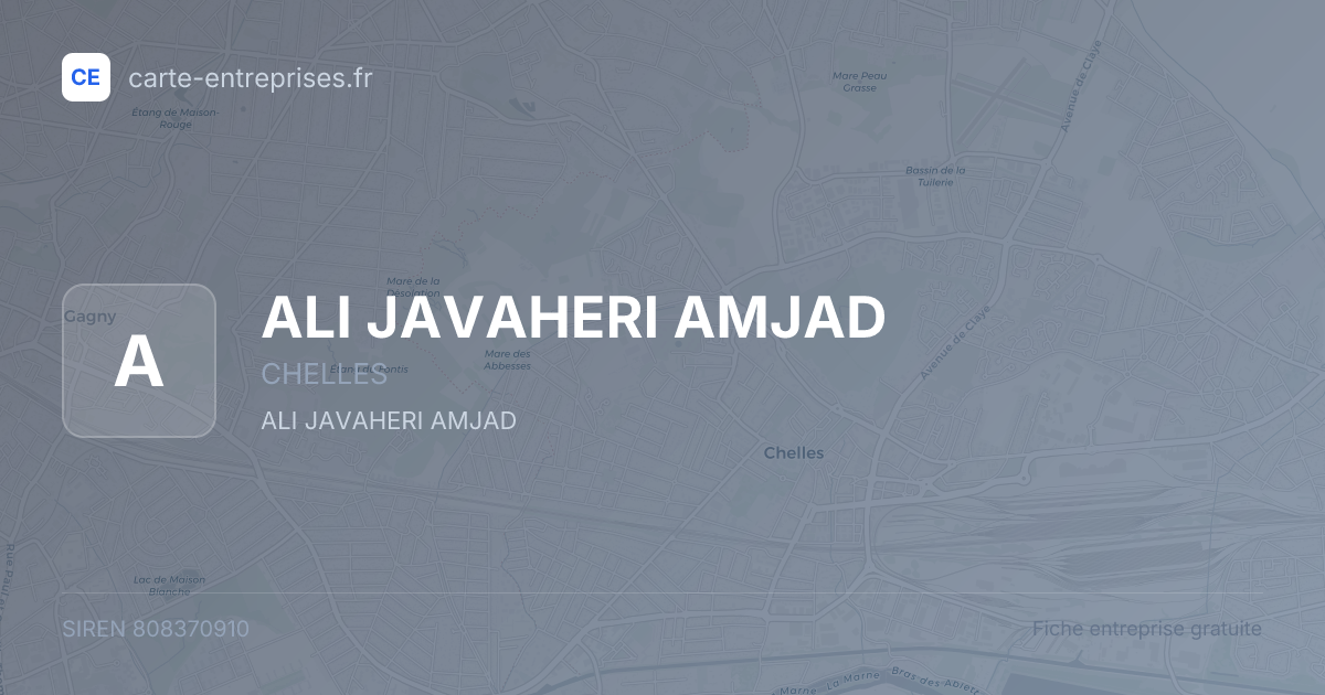ALI JAVAHERI AMJAD — 808370910 — fiche entreprise
