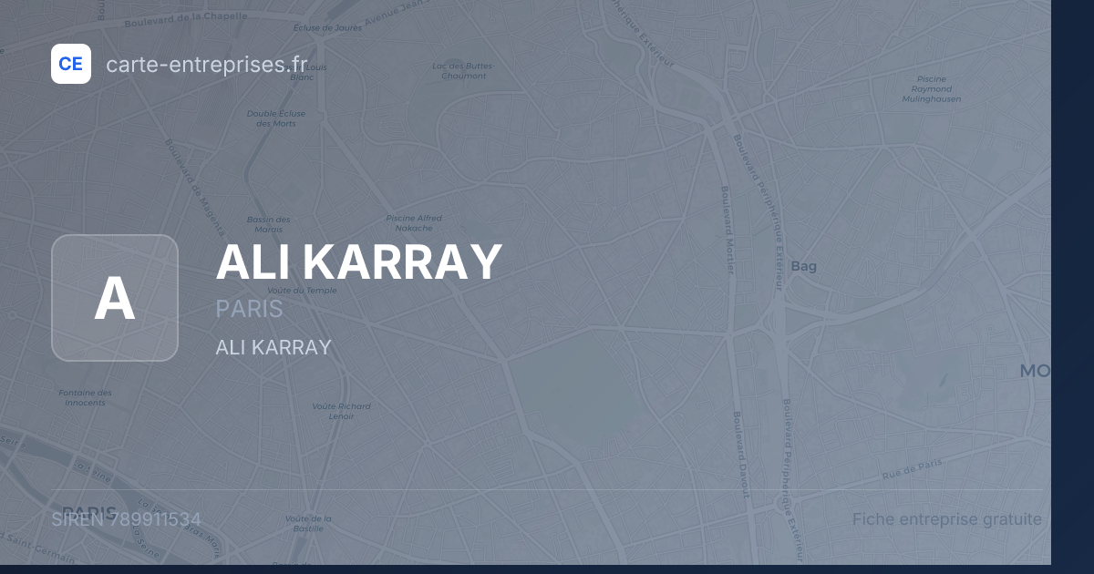 ALI KARRAY — 789911534 — fiche entreprise