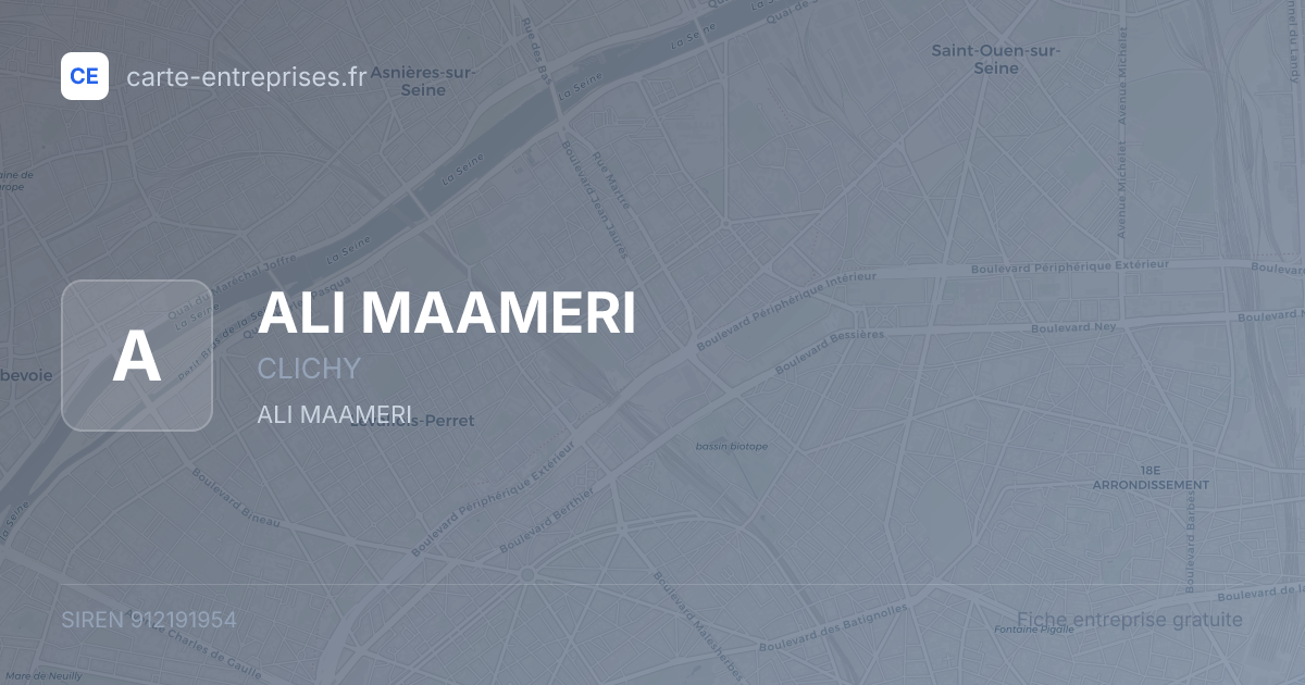 ALI MAAMERI — 912191954 — fiche entreprise