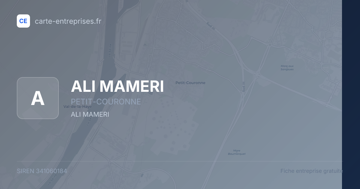 ALI MAMERI — 341060184 — fiche entreprise
