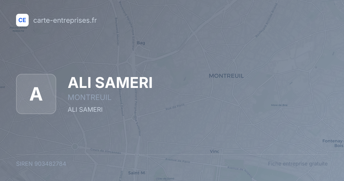 ALI SAMERI — 903482784 — fiche entreprise