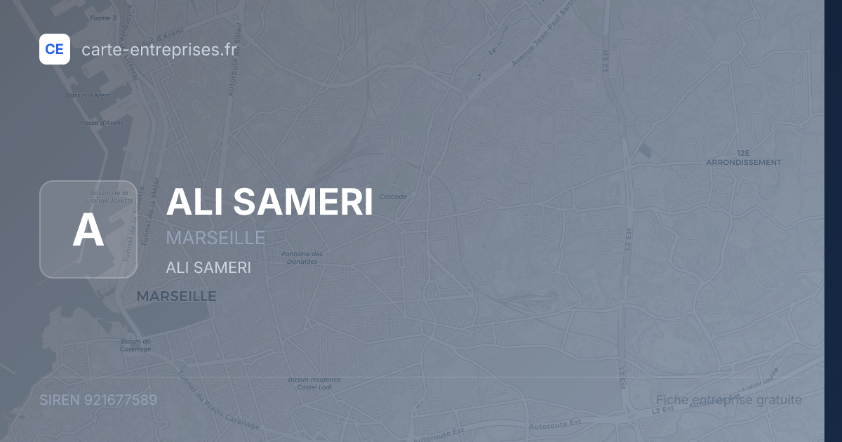 ALI SAMERI — 921677589 — fiche entreprise
