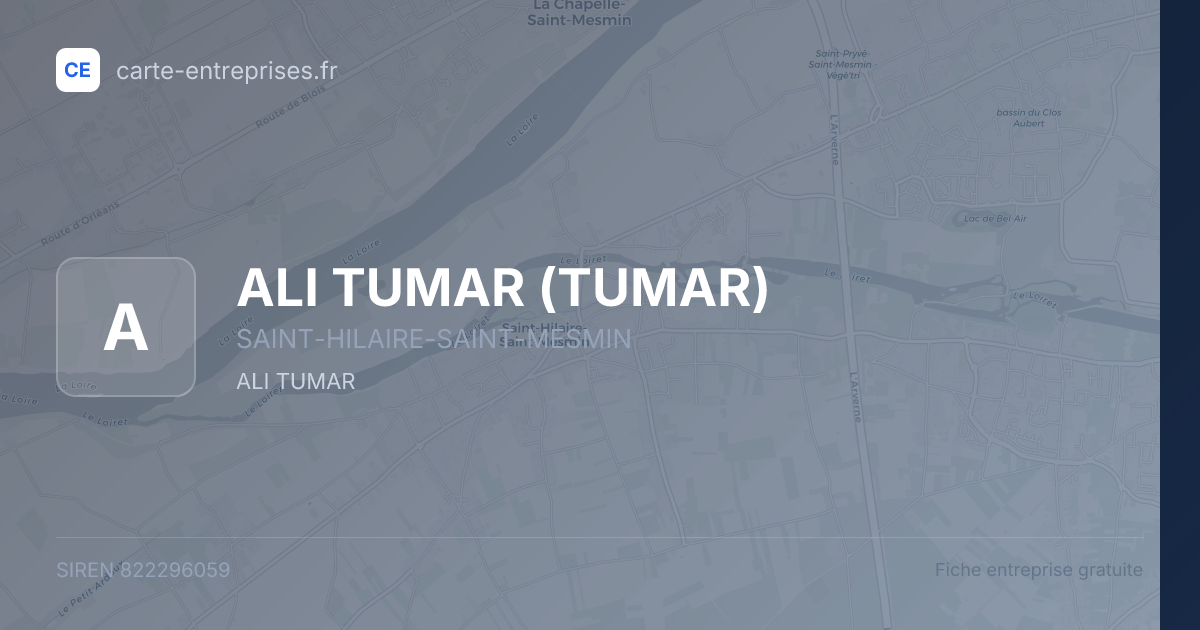 ALI TUMAR (TUMAR) — 822296059 — fiche entreprise