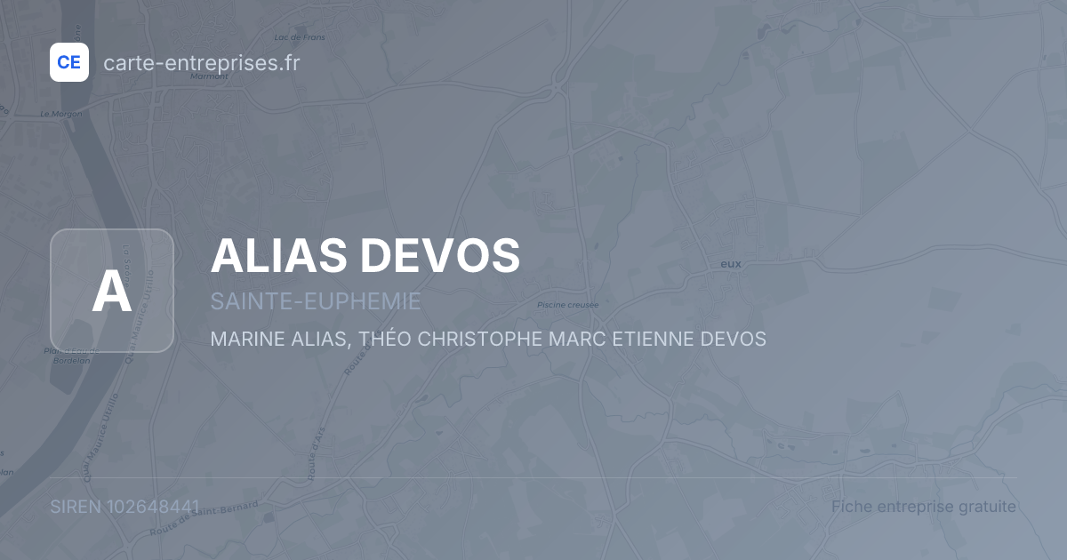 ALIAS DEVOS — 102648441 — fiche entreprise