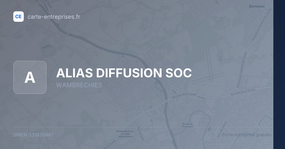 ALIAS DIFFUSION SOC — 331930461 — fiche entreprise