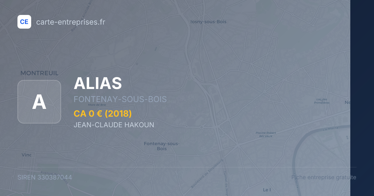 ALIAS — 330387044 — fiche entreprise