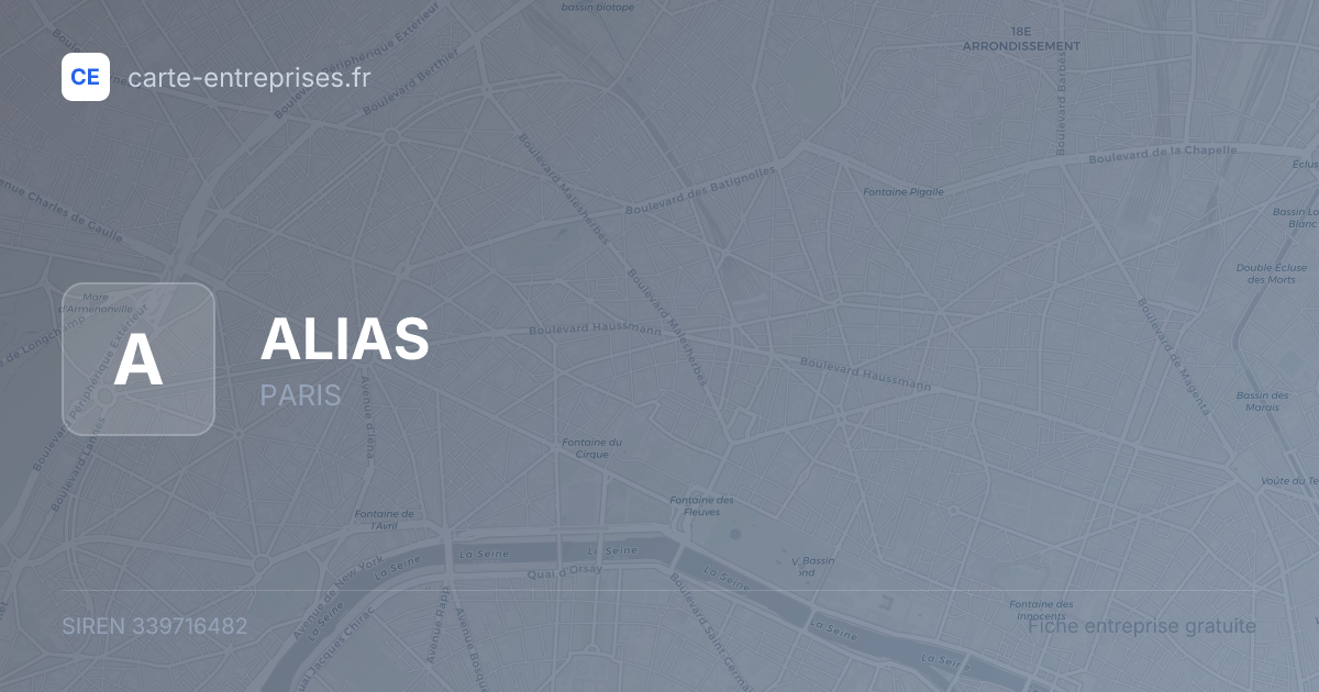ALIAS — 339716482 — fiche entreprise