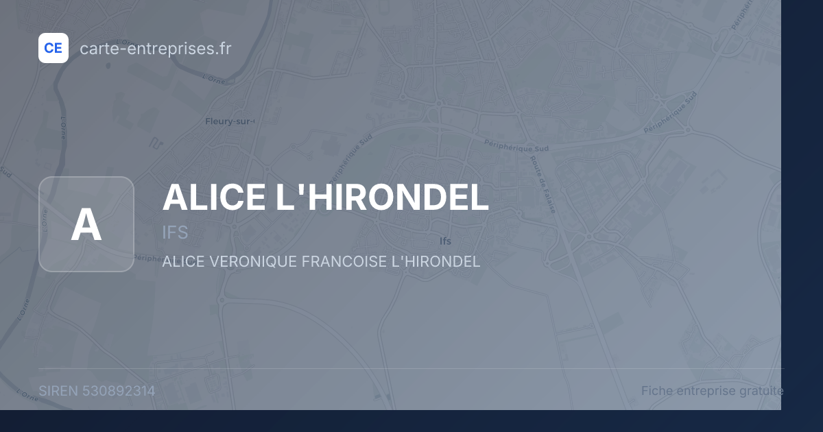 ALICE L'HIRONDEL — 530892314 — fiche entreprise