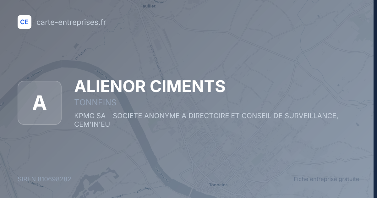 ALIENOR CIMENTS — 810698282 — fiche entreprise